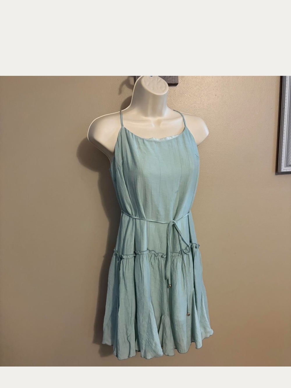 Seafoam boho Spaghetti Strap Summer Dress